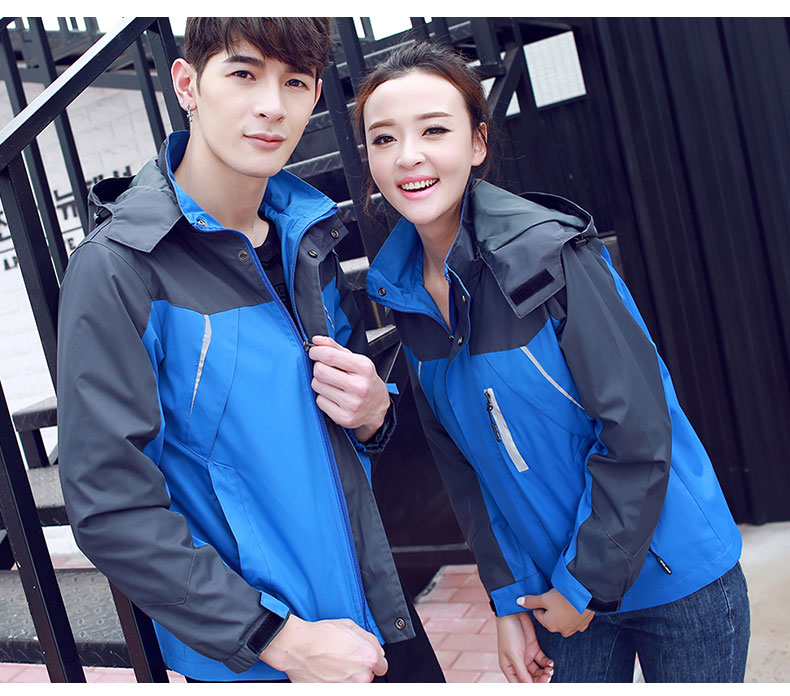 冲锋衣定制logo工作服男春秋薄款撞色情侣款宽松bf风国潮防风衣女(图9)