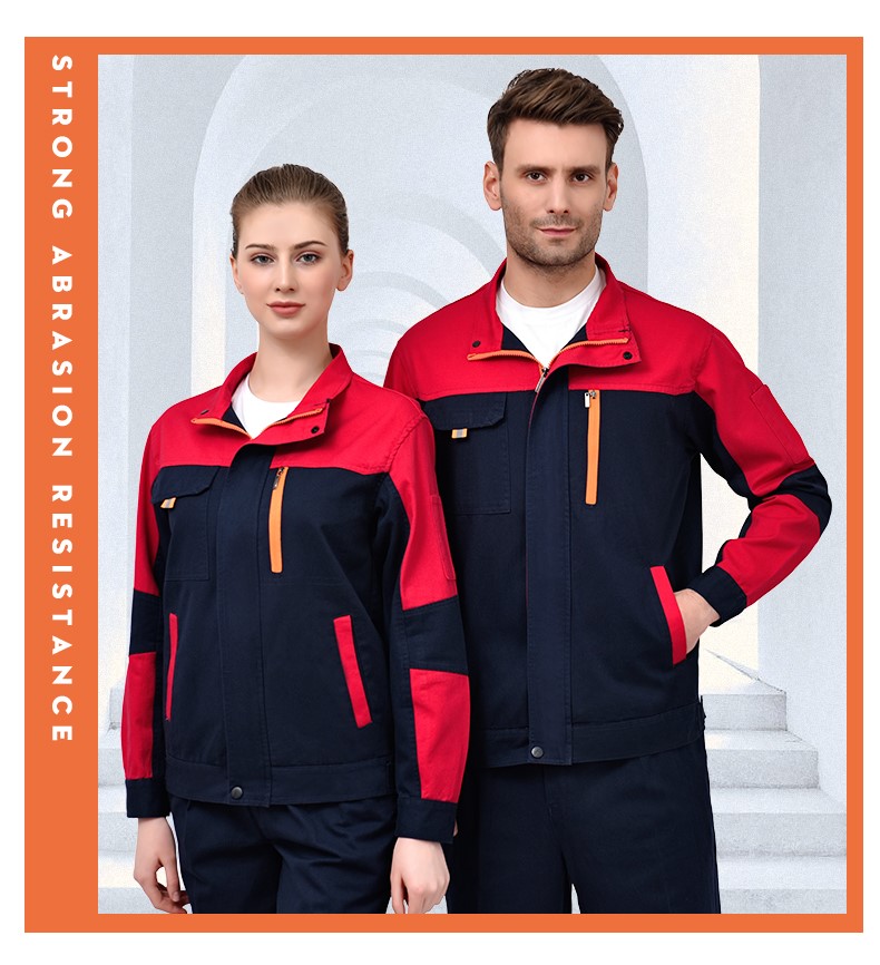 纯棉工作服套装男全棉长袖加厚耐磨工厂车间劳保服汽修服工装上衣(图19)