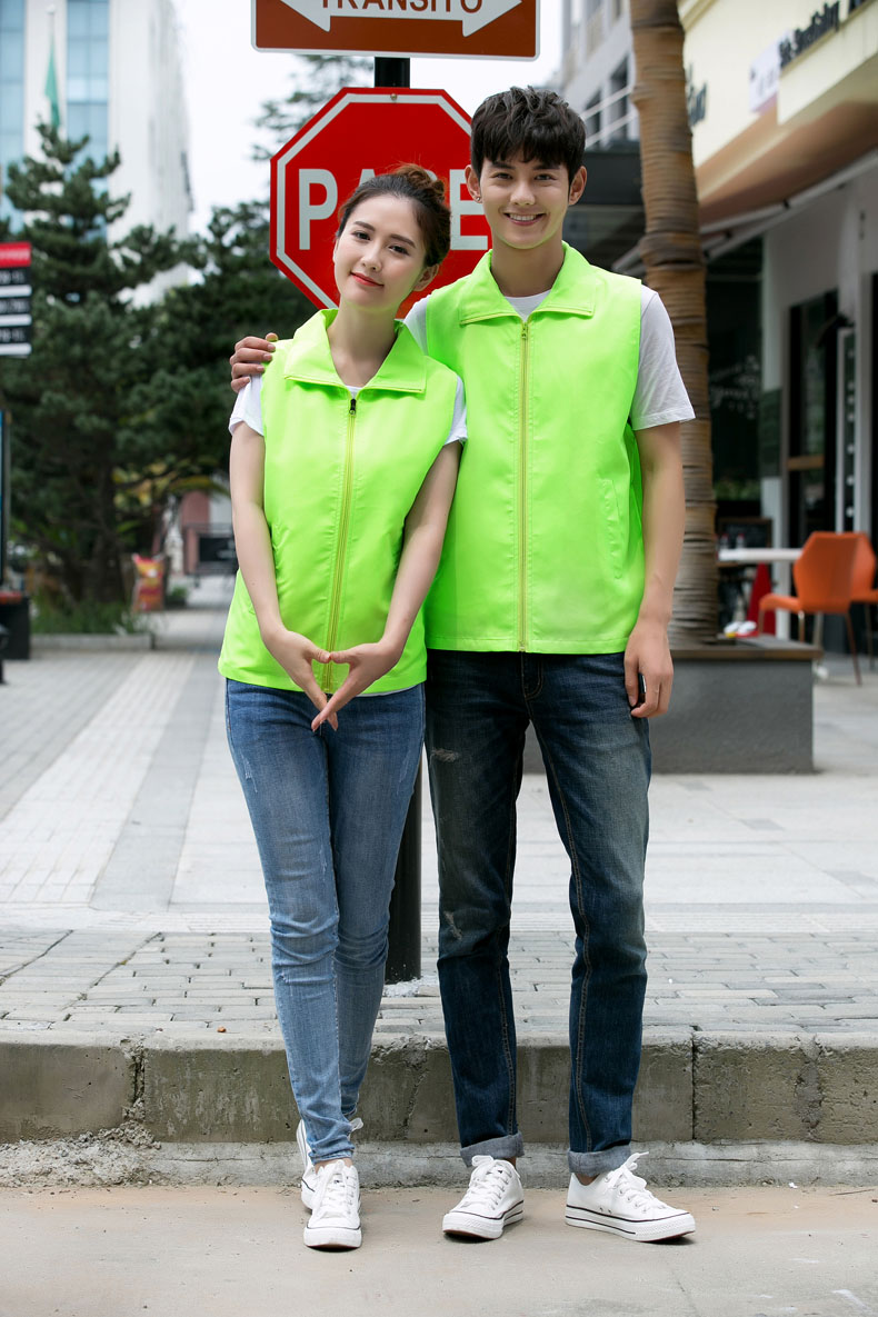 印logo定制志愿者马甲义工工作服公益活动服装v领背心纯棉红马甲(图116)