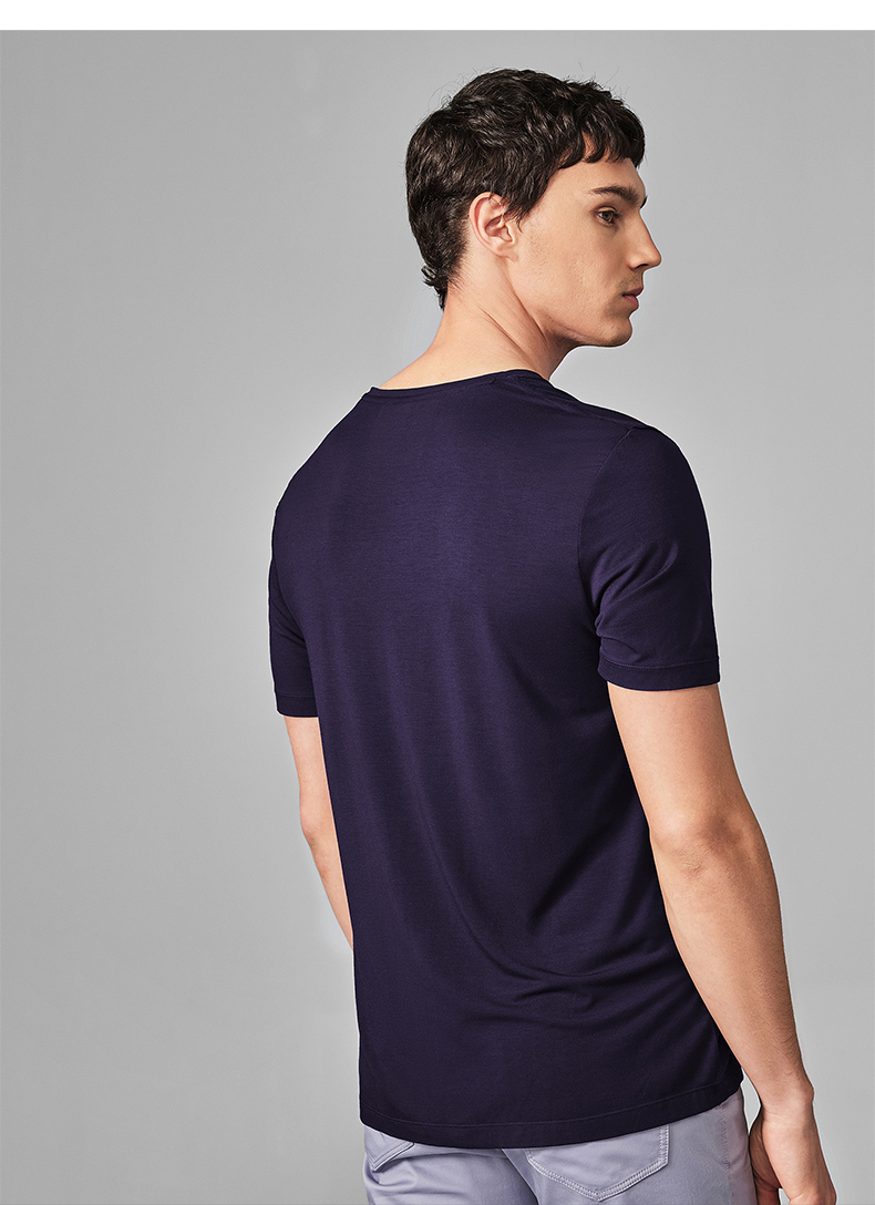 1575187388933481.jpg 2019男士夏季V领休闲家居短袖T恤衫(图4)