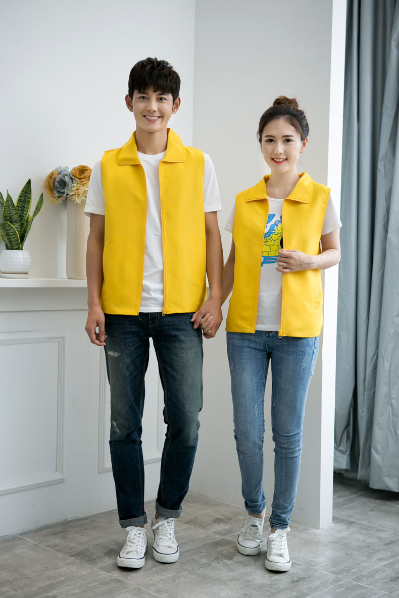 印logo定制志愿者马甲义工工作服公益活动服装v领背心纯棉红马甲(图22)