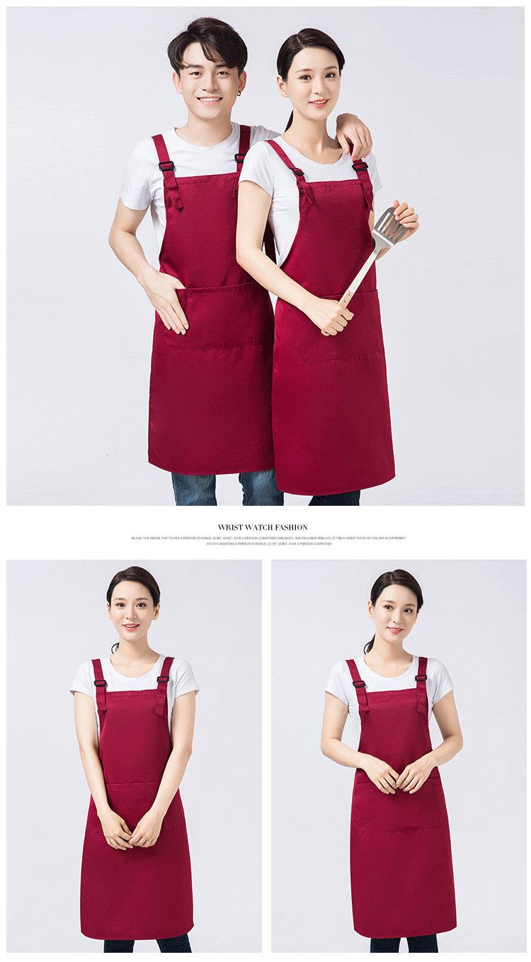 围裙定制logo印字时尚女订做家用超市奶茶店餐饮厨房工作服围腰男(图19)