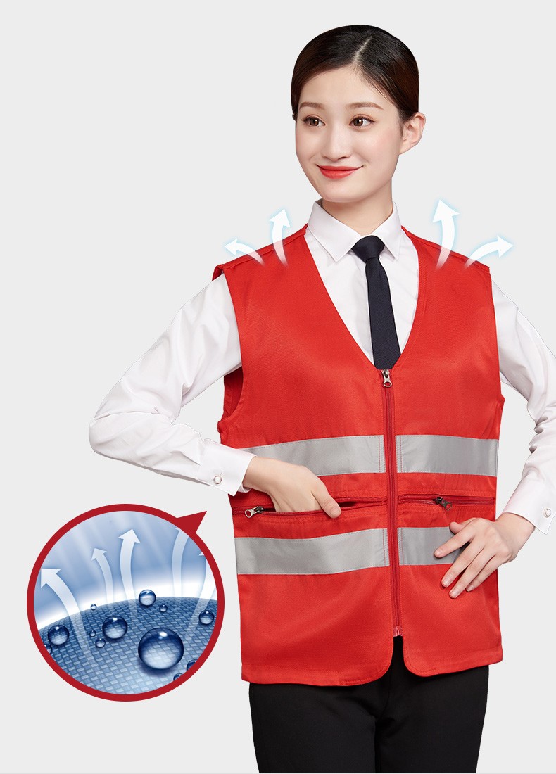 工作服马甲定制印LOGO建筑工程施工反光条安全背心外卖送餐员制服(图6)