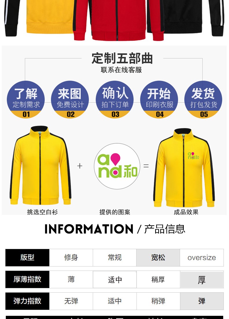 卫衣定制印字logo工作服加绒外套定做工装聚会团体服班服diy刺绣(图3)