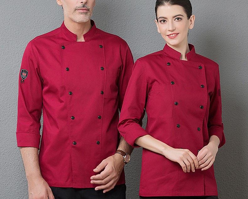 厨师工作服男秋冬装酒店烘焙蛋糕店西餐厅厨房厨师服长袖定制男女(图5)