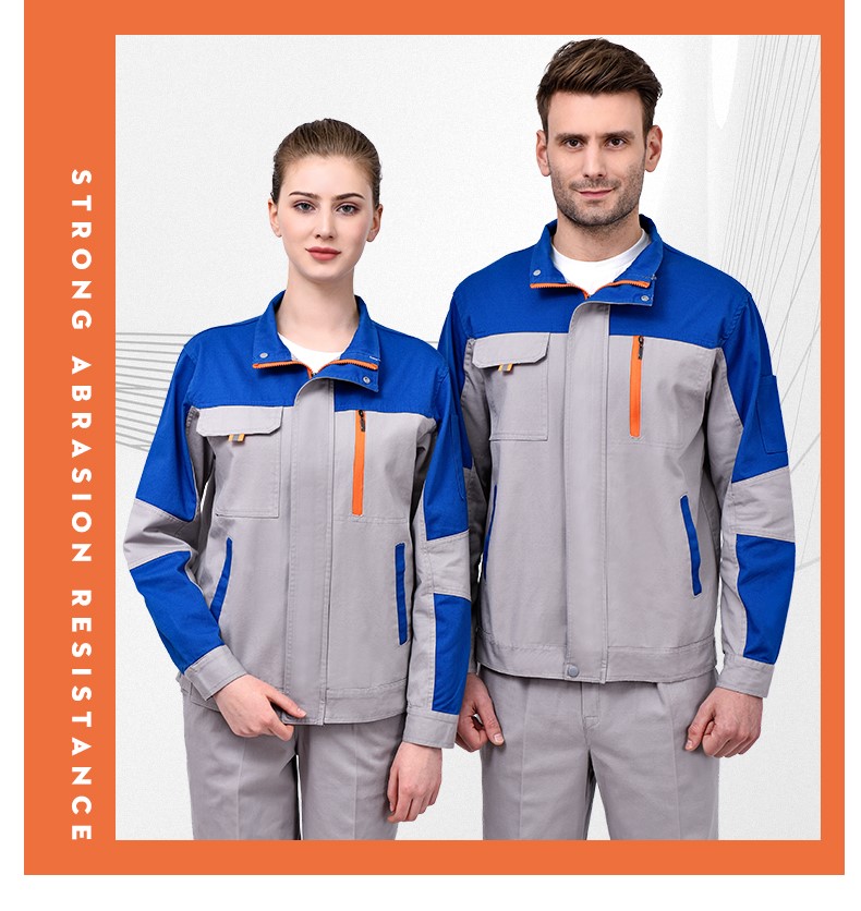 纯棉工作服套装男全棉长袖加厚耐磨工厂车间劳保服汽修服工装上衣(图15)