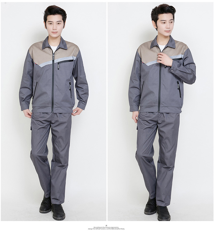 长袖劳保工装工作服套装 拼肩长袖(图14)