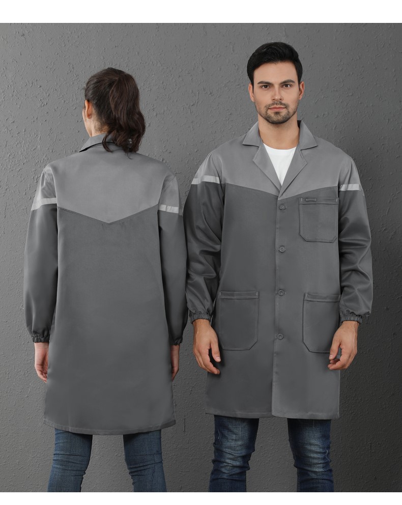 定制加厚蓝大褂工作服男女长款工装耐磨防尘搬运工服罩衣劳保服(图18)