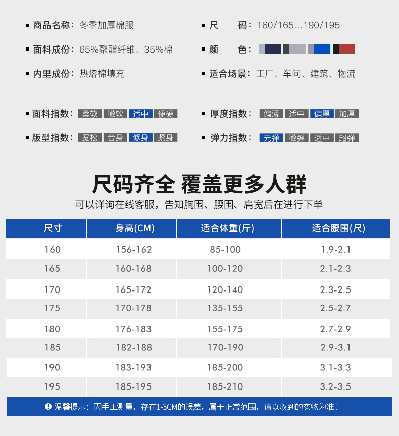 工作服棉衣男冬季加厚耐磨防寒棉服棉袄工厂车间反光条劳保服冬装(图7)
