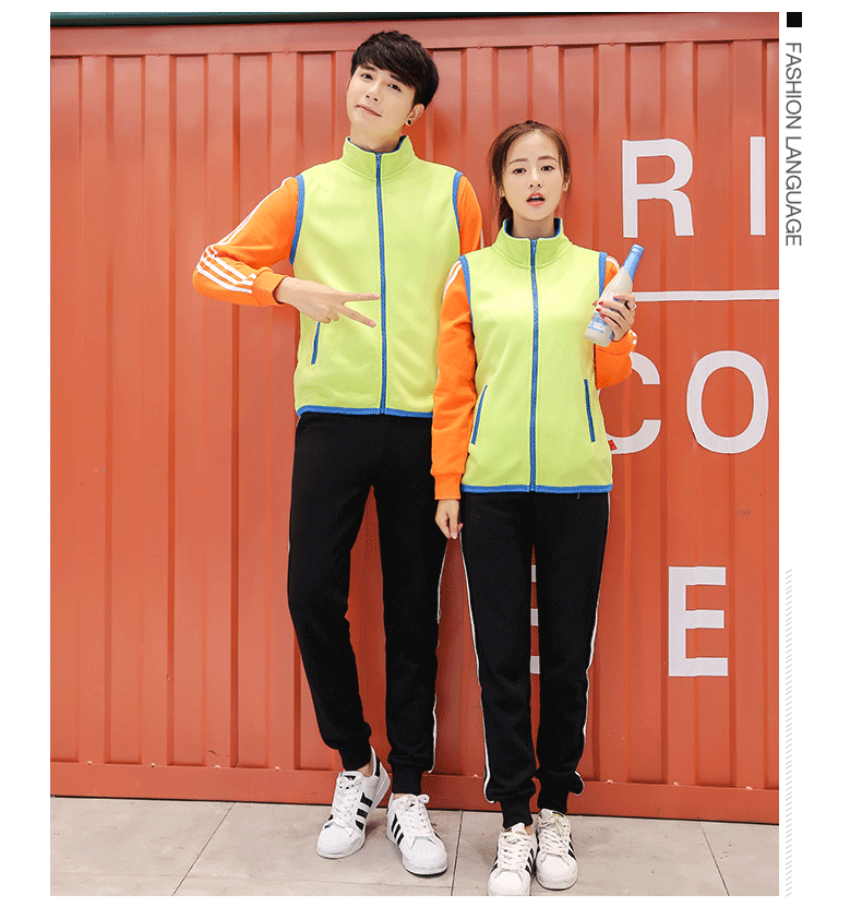 加绒马甲运动衫_定制工作服马甲聚会卫衣外套开衫男女装印花(图8)