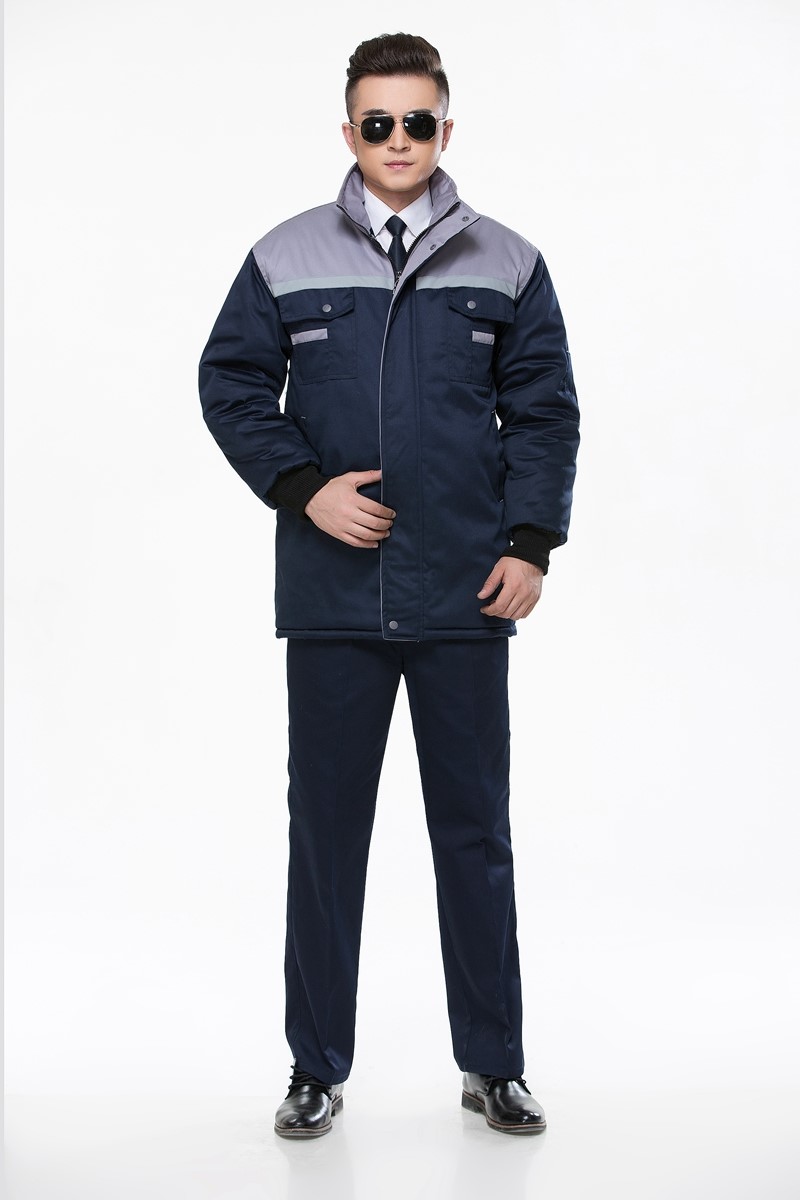 工作服棉衣防寒劳保加厚工程服冬装汽修维修师男厂服反光条棉袄(图15)