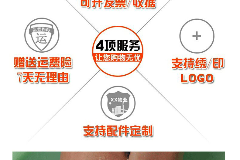 保安作训服短袖T恤纯棉黑色酒店物业保安圆领T恤衫工作制服可定制(图15)