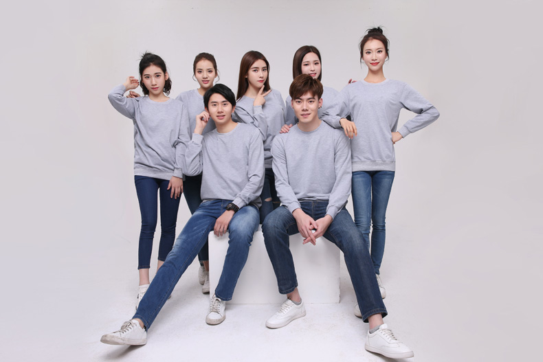 纯棉圆领卫衣工作服定制logo加厚企业文化衫定做无帽广告团体服装(图12)