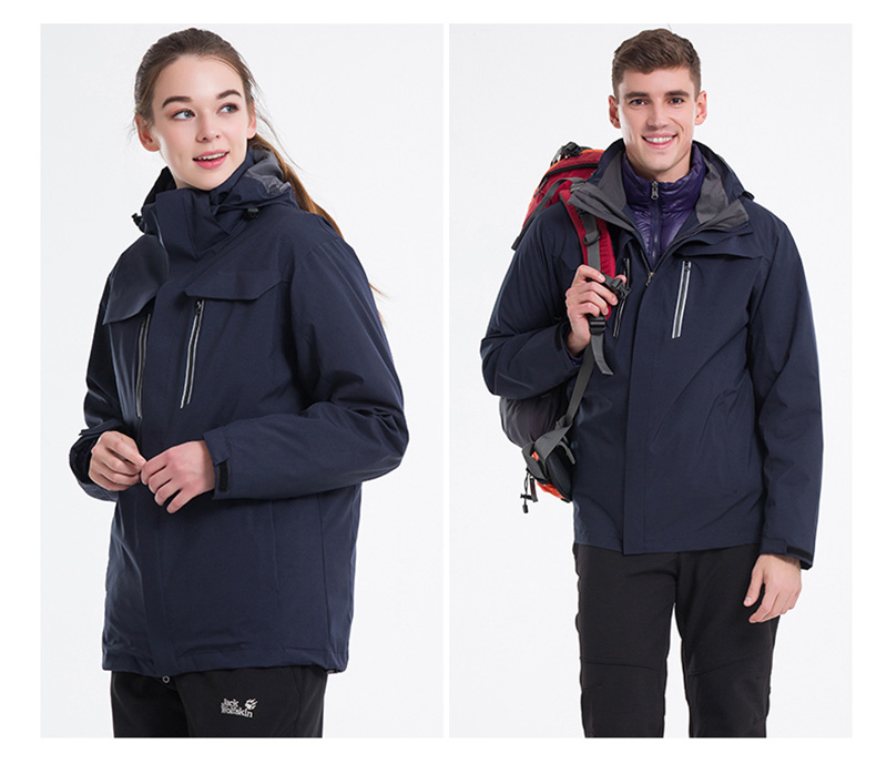 户外冲锋衣男女潮牌三合一两件套冬季加厚西藏防水滑雪定制登山服(图9)