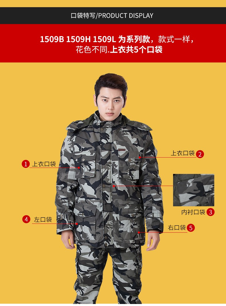 冬季劳保工作服棉袄男户外军迷保暖军大衣棉加厚防寒军装棉服(图9)