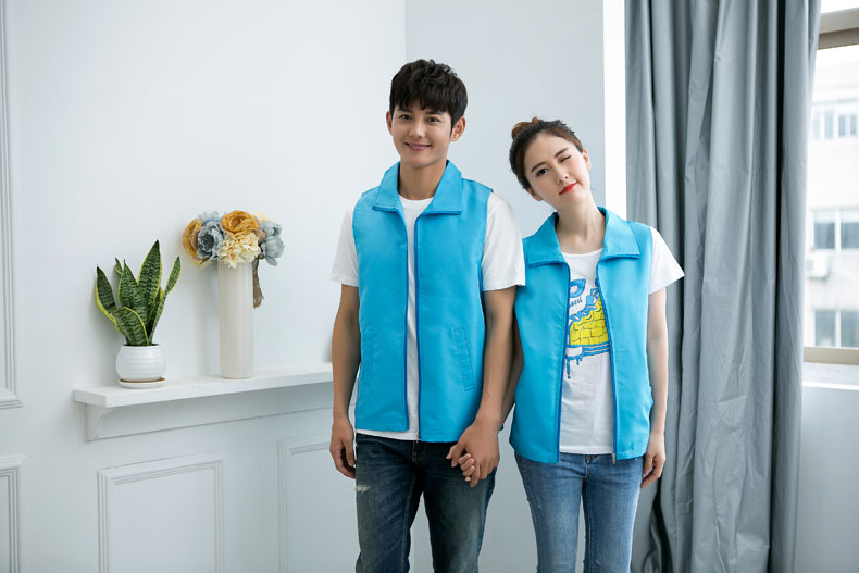 印logo定制志愿者马甲义工工作服公益活动服装v领背心纯棉红马甲(图8)