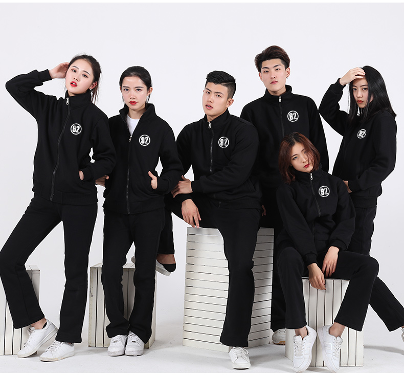 立领卫衣定制diy印logo班服外套定做工作服长袖来图订制秋冬加绒(图6)