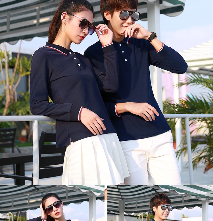 长袖polo衫定制纯棉T恤翻领工作服定做工装衣服保罗衫印logo刺绣(图6)