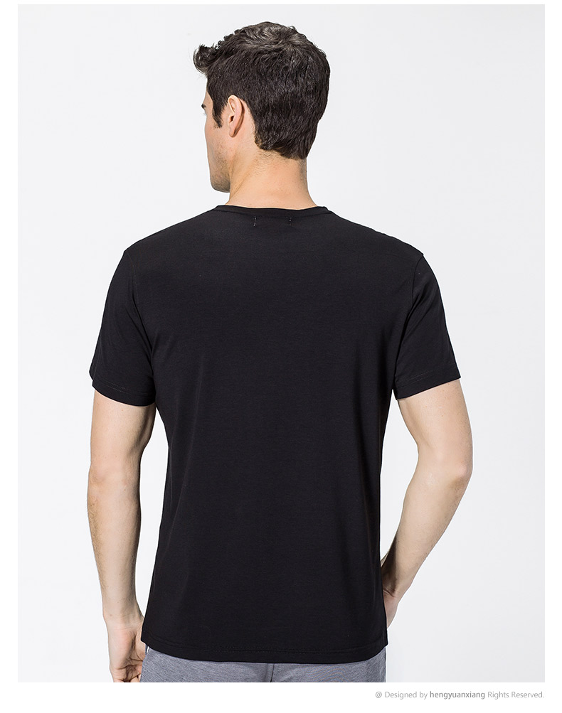 V领短袖t恤男 中青年男士纯色打底衫2019夏季新款半袖体恤(图13)