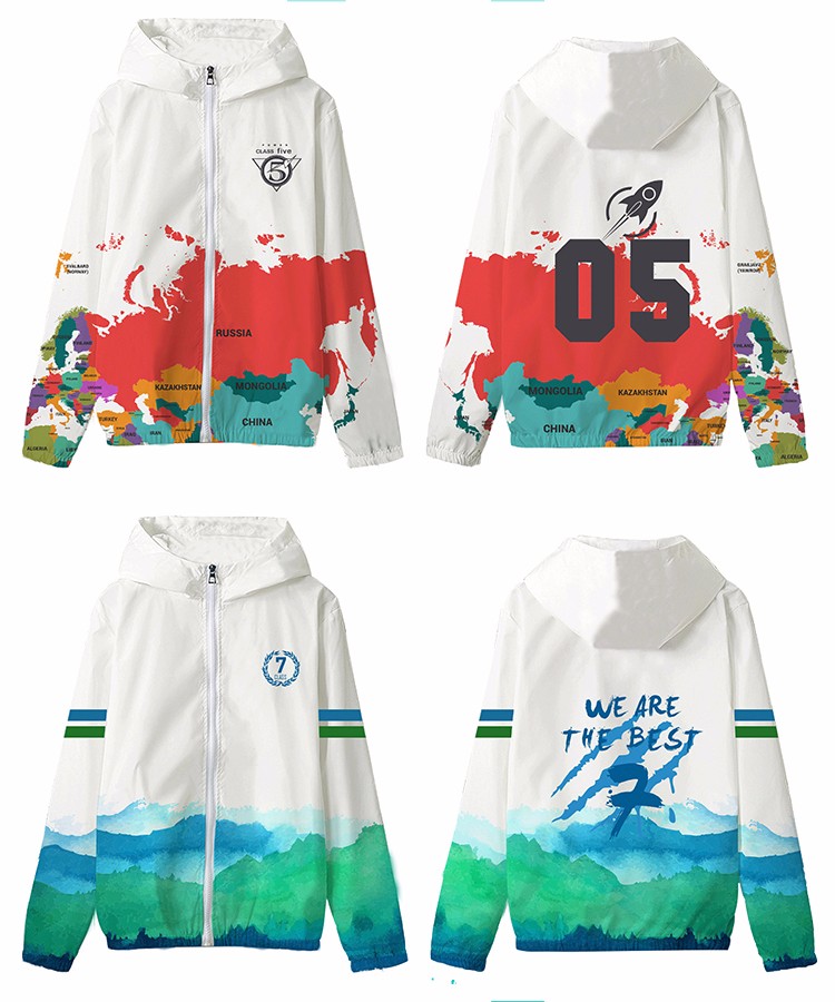 全身印班服长袖连帽外套拉链风衣定做diy学生运动会队服卫衣定制(图9)