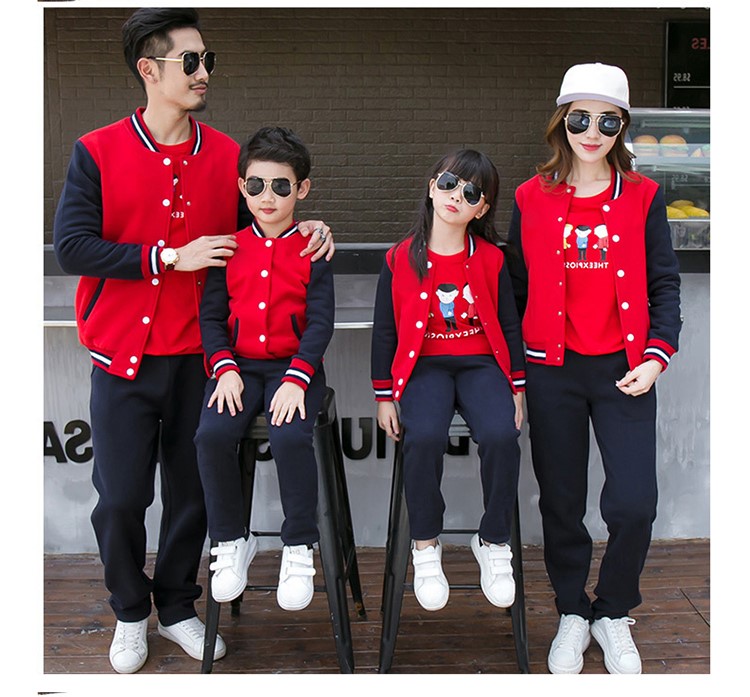 定制幼儿园亲子装2019冬季园服棒球服班服一家三口秋装团体服套装(图12)