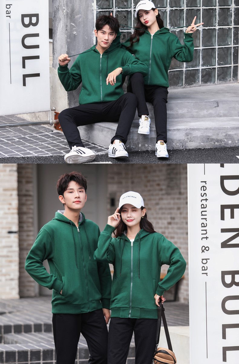 加绒带帽卫衣女工作服秋冬装定制班服团体活动衫男服务员印字diy(图19)