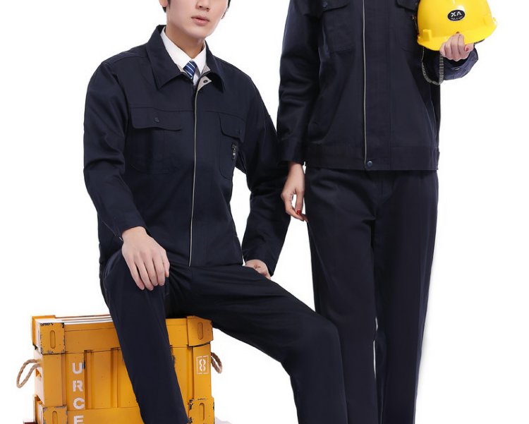 定做绣印logo长袖工作服套装男女春秋工厂车间工程服劳保服汽修服(图10)