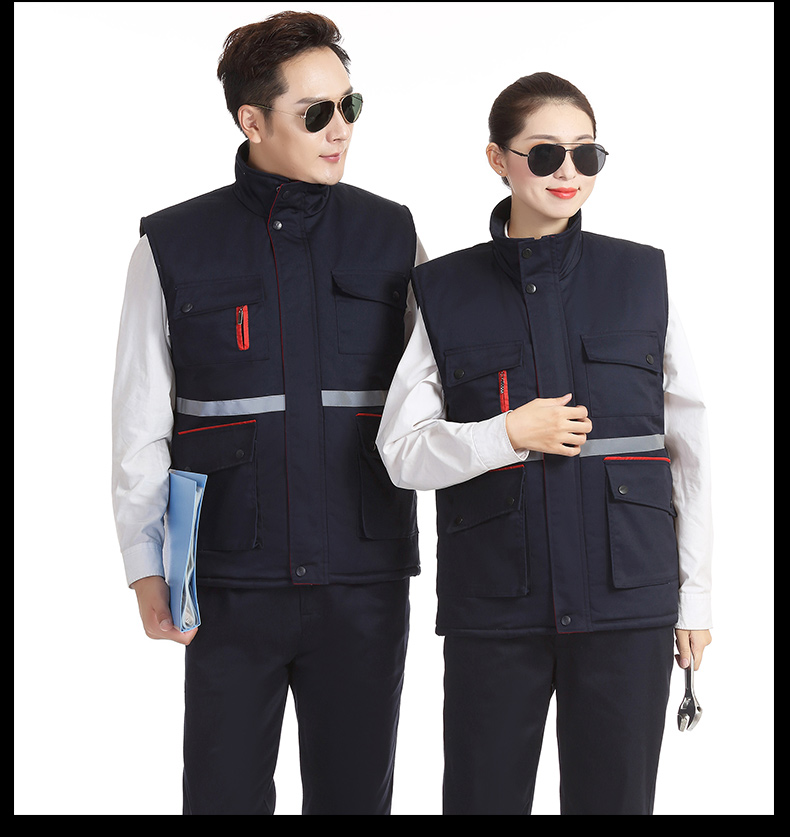 冬季多兜反光条劳保棉马甲(图15)