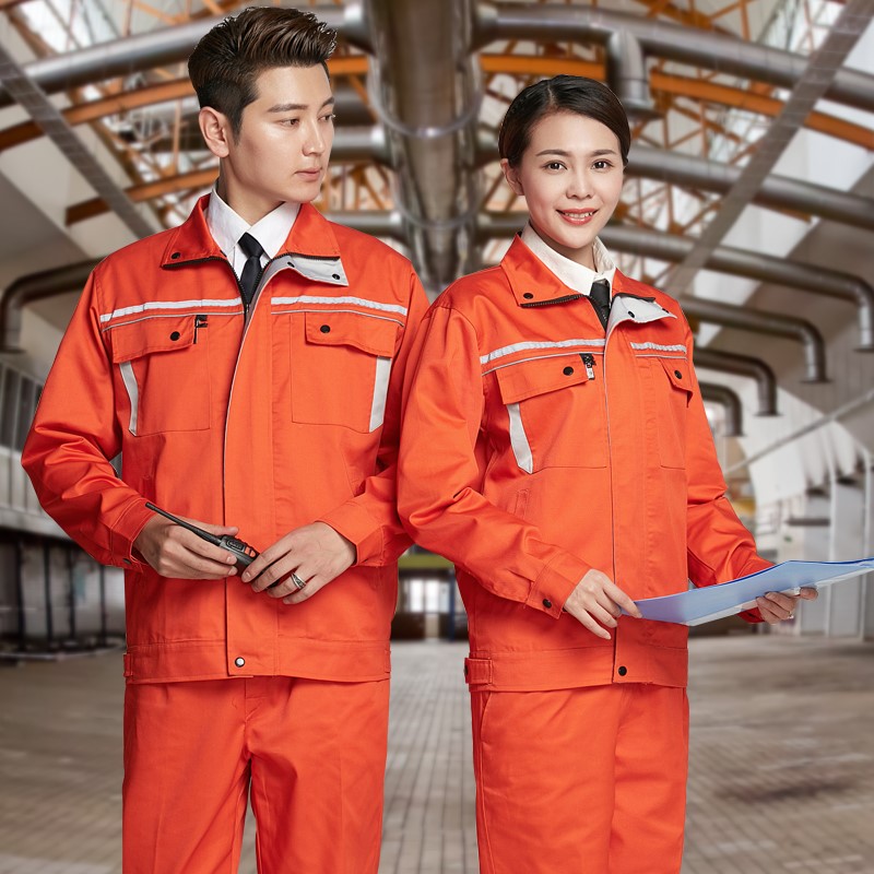 工作服男套装秋冬长袖工人劳保服定制LOGO印字DIY车间工装(图5)