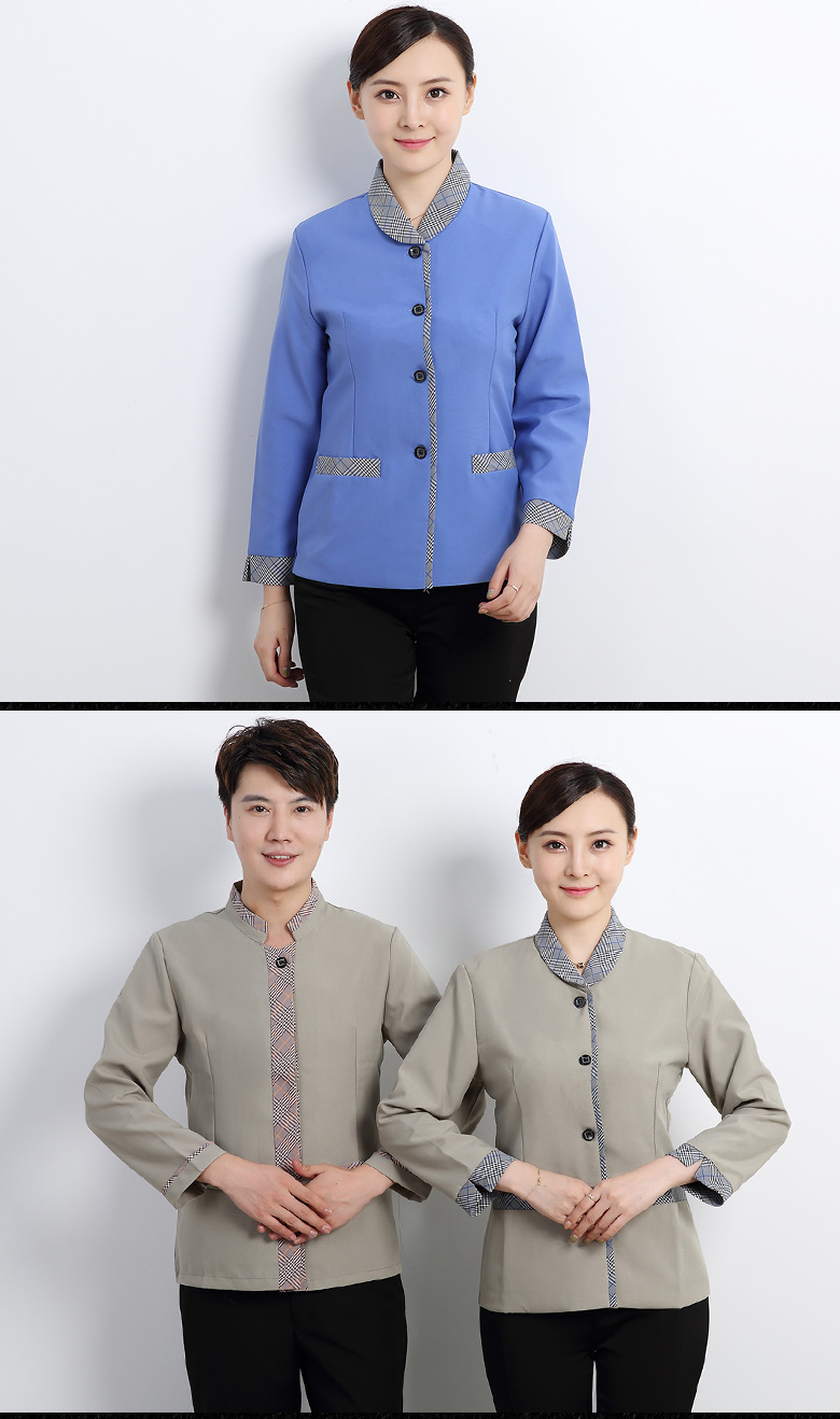 保洁服长袖秋冬装套装女物业酒店家政阿姨服装客房清洁工作服定制(图6)