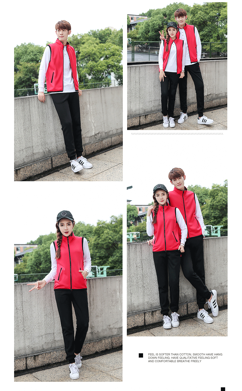 加绒马甲运动衫_定制工作服马甲聚会卫衣外套开衫男女装印花(图12)