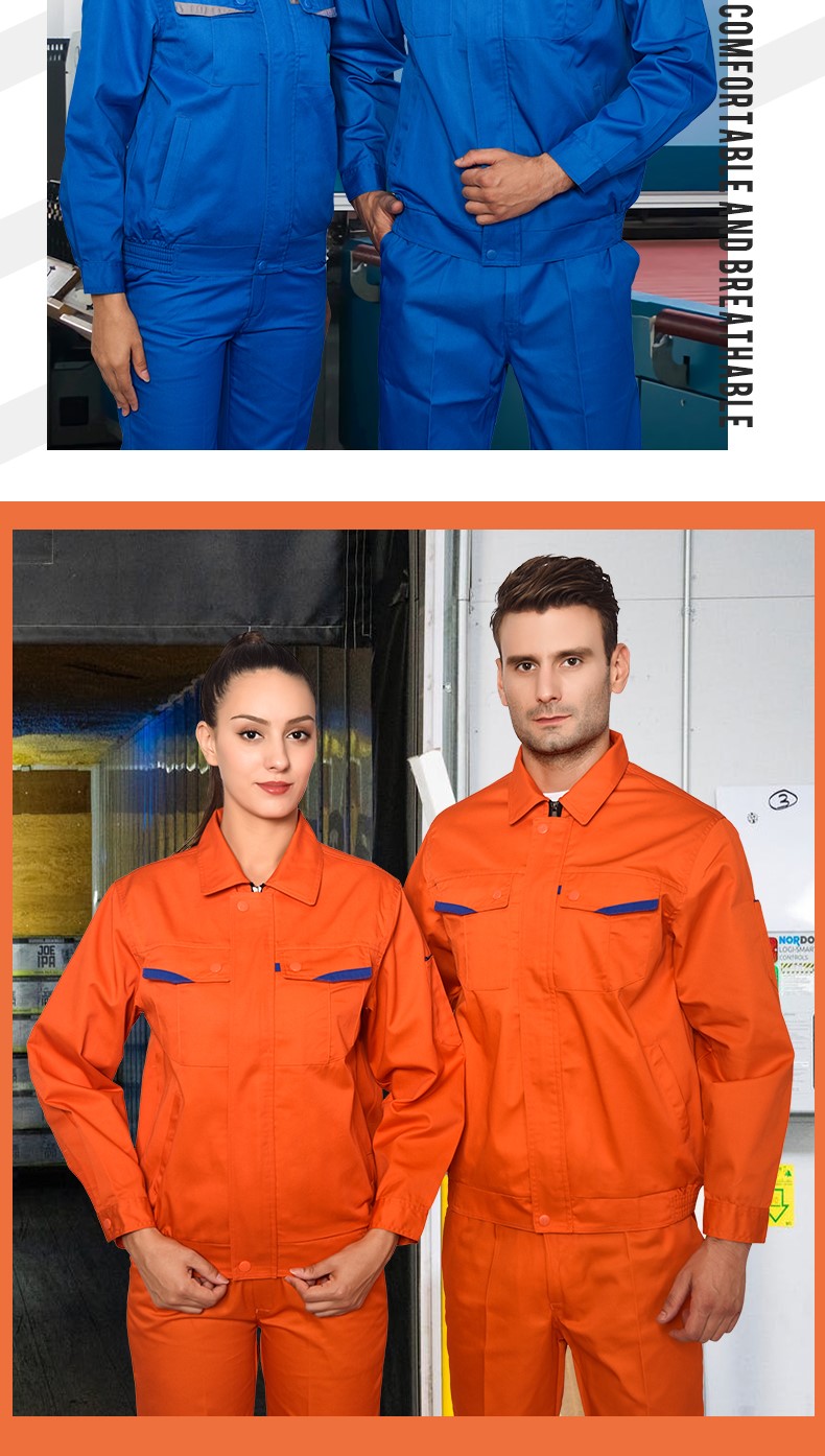 长袖工作服套装男汽修机修服男士劳保服耐磨工人车间秋冬上衣定制(图6)