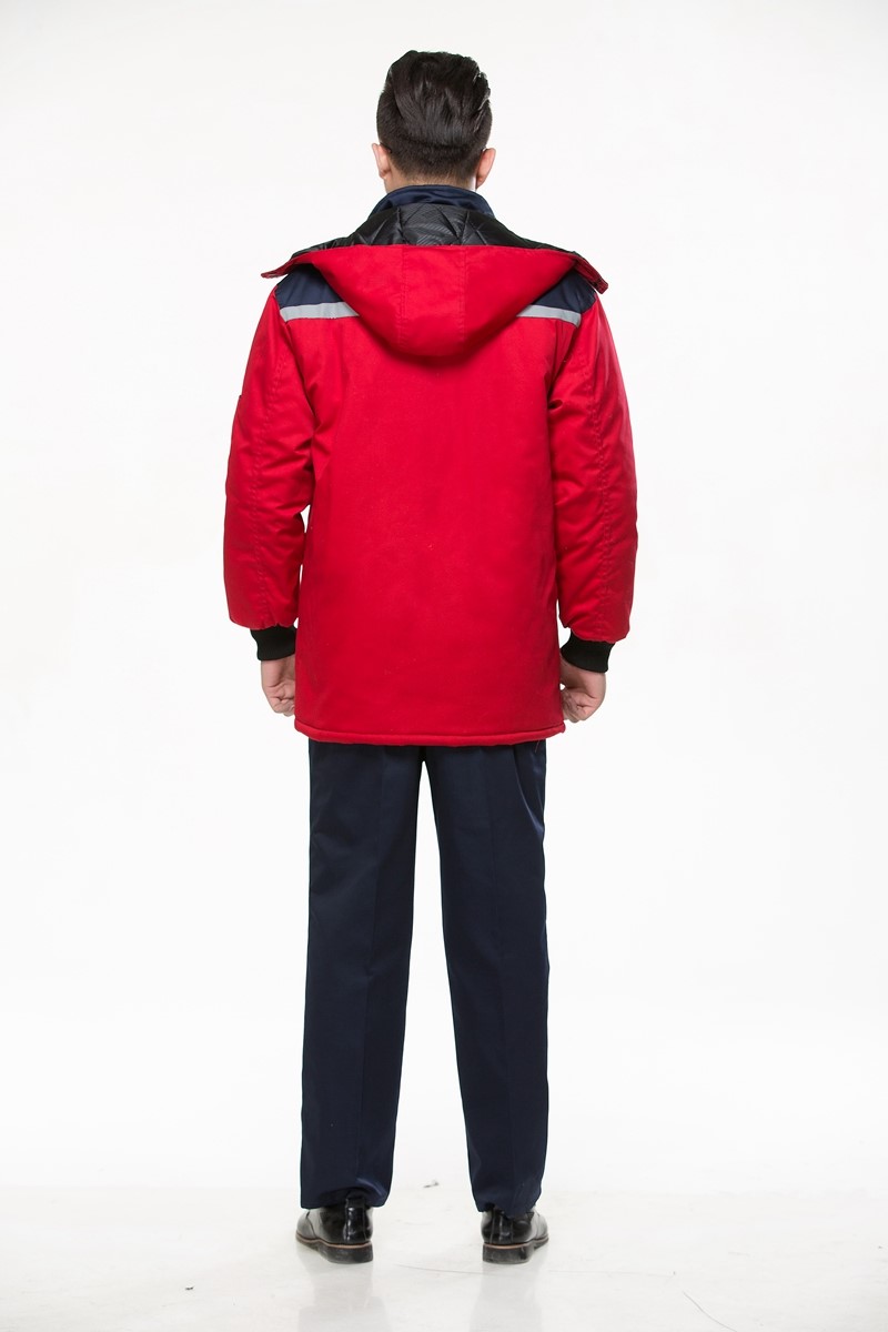 工作服棉衣防寒劳保加厚工程服冬装汽修维修师男厂服反光条棉袄(图6)
