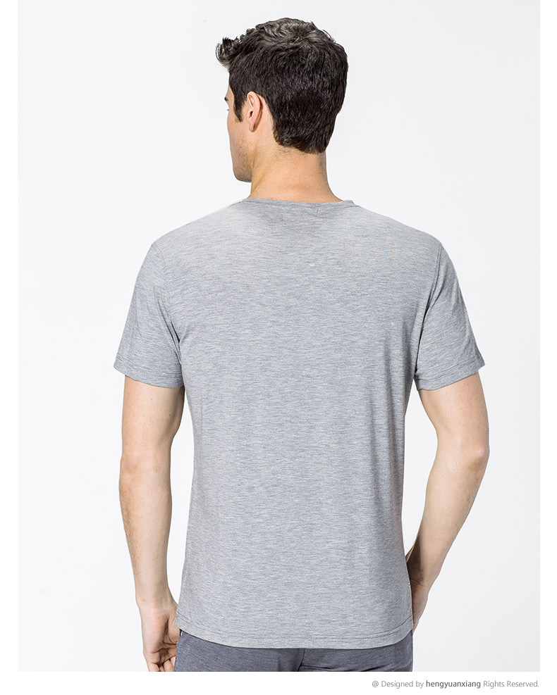V领短袖t恤男 中青年男士纯色打底衫2019夏季新款半袖体恤(图28)