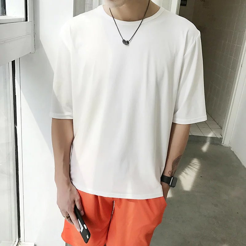 韩版学生班服定制短袖t恤印图五5分中袖宽松纯棉圆领毕业聚会服(图1)