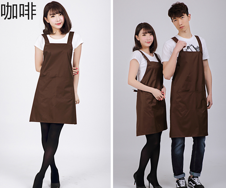 防水围裙定制印字logo防油美甲奶茶咖啡餐馆超市工作服务(图4)