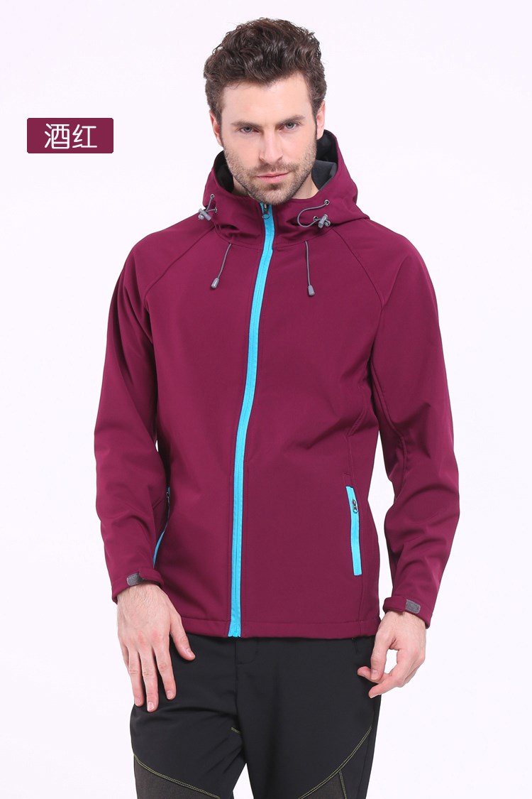 软壳户外单层冲锋衣定制秋冬保暖抓绒运动防风防水外套定做印logo(图11)