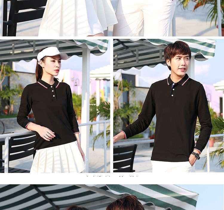 长袖polo衫定制纯棉T恤翻领工作服定做工装衣服保罗衫印logo刺绣(图5)