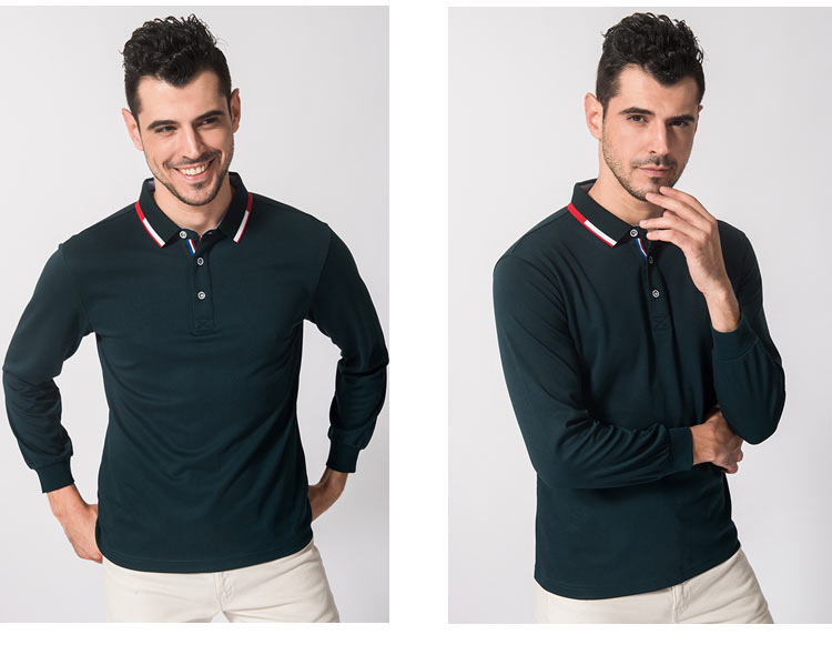 长袖polo衫定制印logo工作服翻领员工班服男女文化广告衫印字定做(图29)