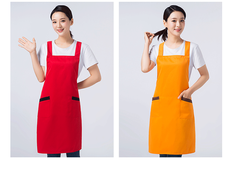围裙定制logo印字时尚女订做家用超市奶茶店餐饮厨房工作服围腰男(图12)
