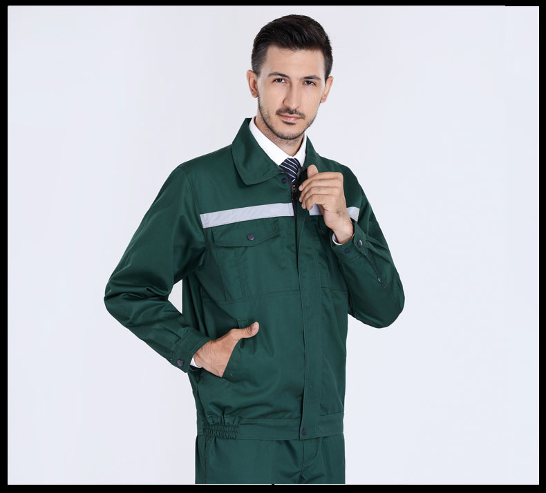 园林绿化工作服套装男士春秋反光条环卫服工程服定制反光条劳保服(图2)