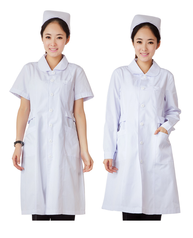 白大褂女长袖护士服白大衣医生短袖薄款半袖药店医用工作服长款(图13)