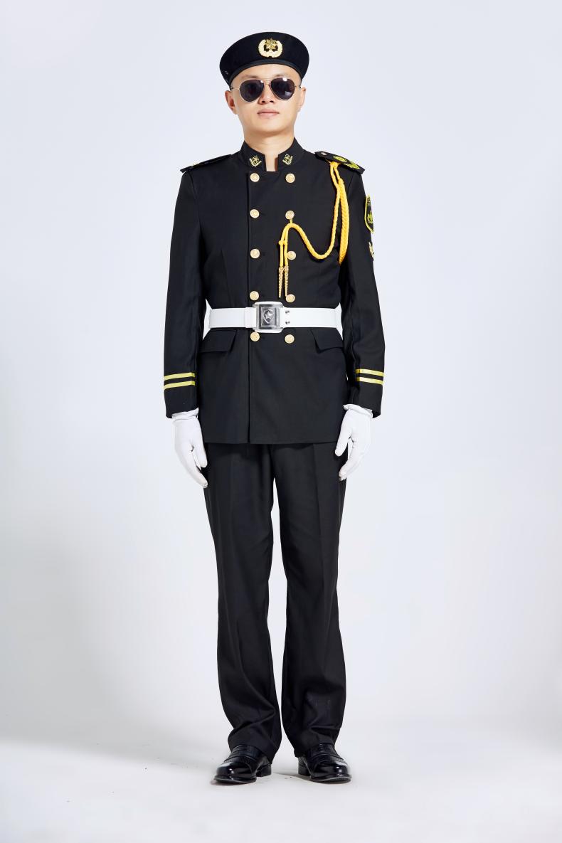 新款春秋立领保安服形象岗礼宾服物业售楼部房产制服工作服套装男(图10)