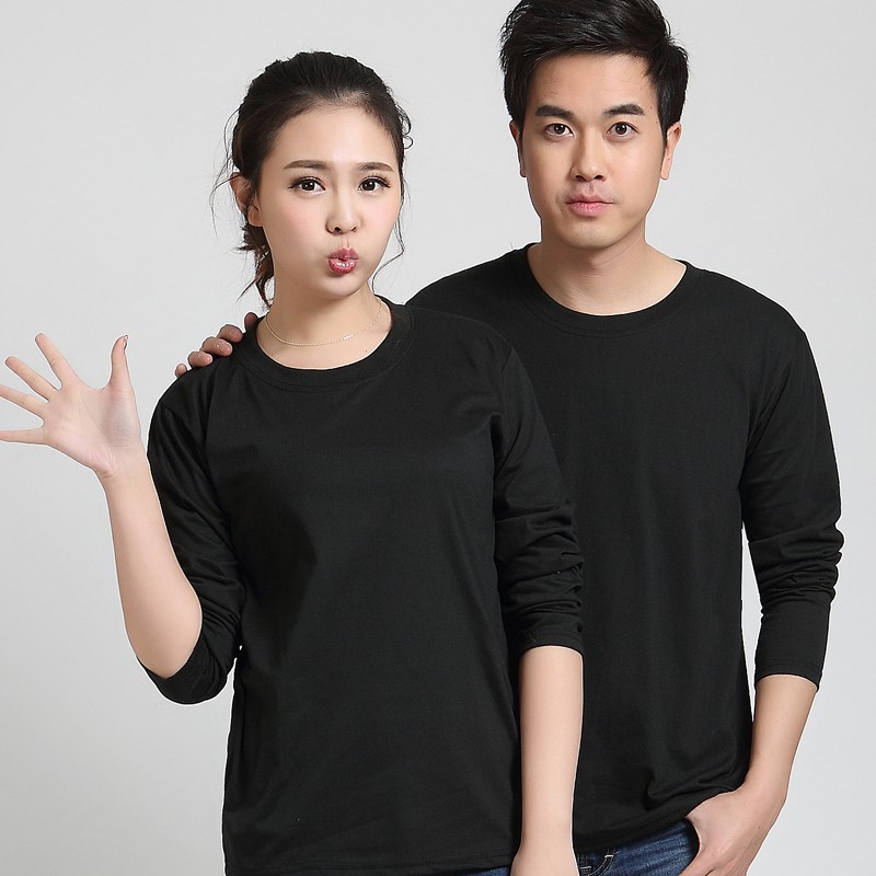 长袖广告衫定制工作服T恤同学会圆领纯棉polo衫印字logo文化衫(图32)