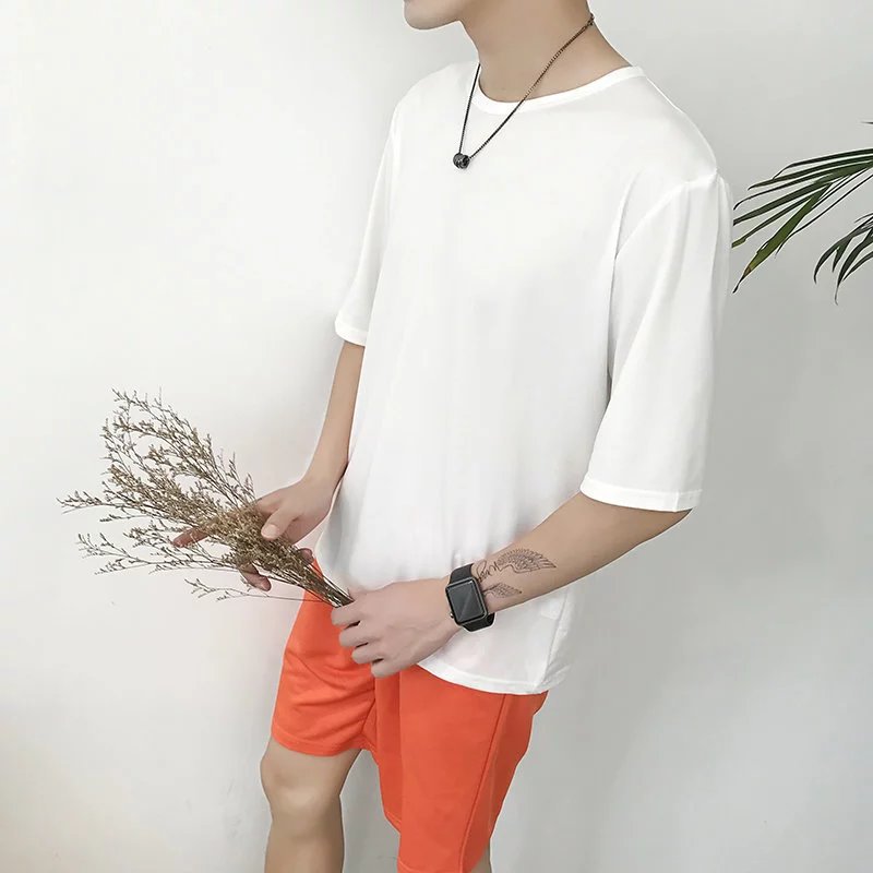 韩版学生班服定制短袖t恤印图五5分中袖宽松纯棉圆领毕业聚会服(图9)
