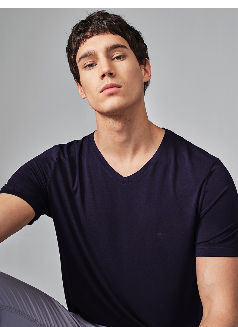 1575187387114344.jpg 2019男士夏季V领休闲家居短袖T恤衫(图3)