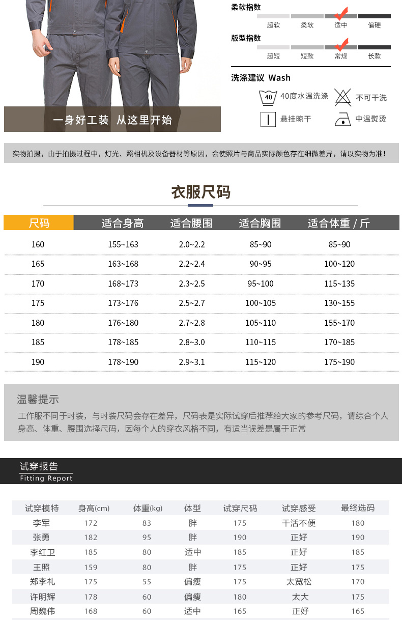 长袖工作服套装男工厂车间汽修劳保服厂服反光条工程服CVC棉(图8)