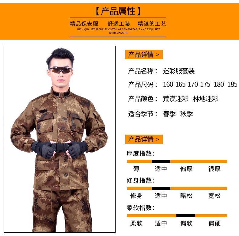 配发正品陆军夏季丛林迷彩服男女士林地荒漠数码冬迷彩作训服套装(图6)