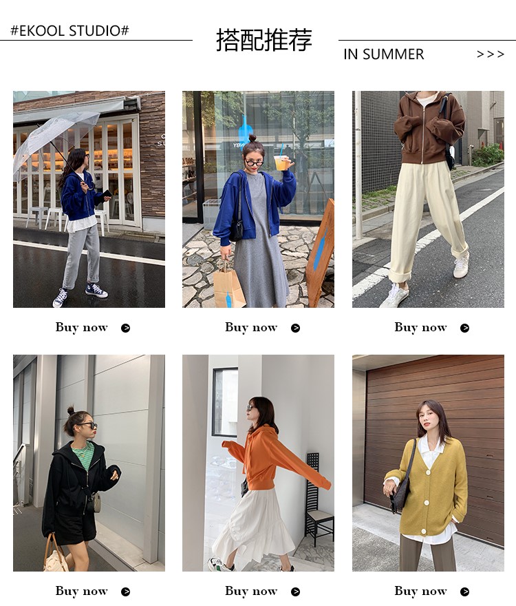 定制连帽拉链卫衣女2019秋季新款百搭休闲宽松短款运动外套(图6)