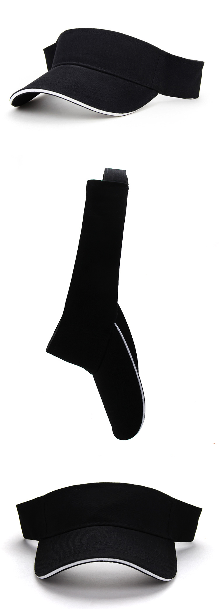 空顶帽男女运动网球帽加长无顶遮阳帽工作广告帽定制刺绣印字logo(图16)